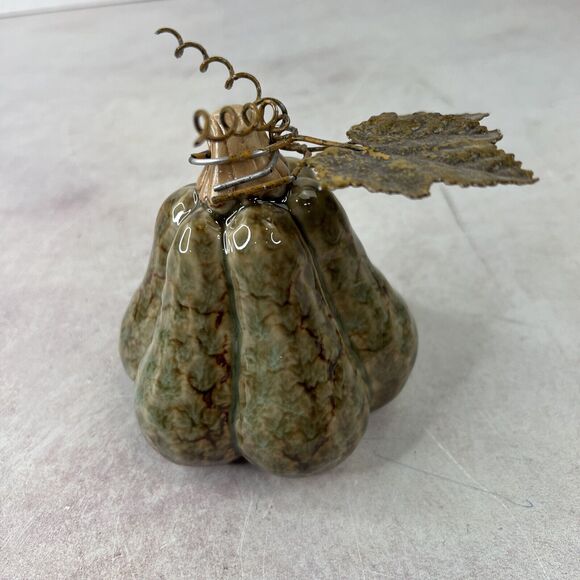 Designspirations 2004 Decorative Harvest Fall Pumpkin Ceramic‎ And Metal - Picture 4 of 11